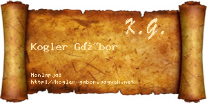 Kogler Gábor névjegykártya