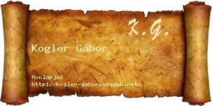 Kogler Gábor névjegykártya