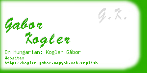 gabor kogler business card