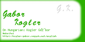 gabor kogler business card